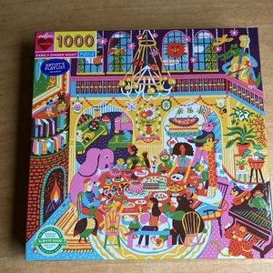 1000 piece eeboo puzzle "Family Dinner Night"